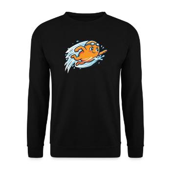 Splashing Orange Summer Vibes Pool Vacation Ladies - Unisex Sweatshirt - black - Front - Alina (178cm) & Michal (187cm)