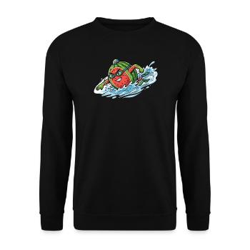 Splashing Watermelon Summer Pool Vibes Ladies - Unisex Sweatshirt - black - Front - Alina (178cm) & Michal (187cm)