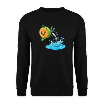 Splashing Watermelon Summer Pool Vibes Ladies - Unisex Sweatshirt - black - Front - Alina (178cm) & Michal (187cm)