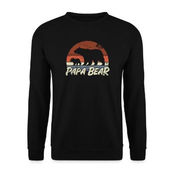 Papa Bear - Vater Vatertag Geschenk - Unisex Pullover - Schwarz - Vorne - Alina (178cm) & Michal (187cm)