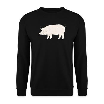 Cochon - Sweat-shirt Unisexe - noir - Devant - Alina (178cm) & Michal (187cm)