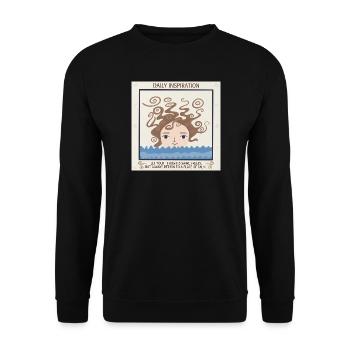 Meer der Ruhe und Gedanken - Unisex Pullover - Schwarz - Vorne - Alina (178cm) & Michal (187cm)