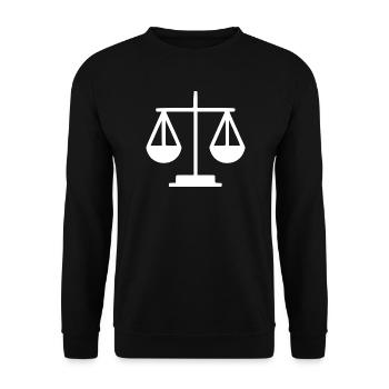 Jura Rechtsanwalt  Waage Jurist Gericht Gesetz - Unisex Pullover - Schwarz - Vorne - Alina (178cm) & Michal (187cm)