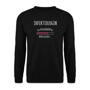 Infektiologin Ausbildung Medizinstudium Ärztin - Unisex Pullover - Schwarz - Vorne - Alina (178cm) & Michal (187cm)