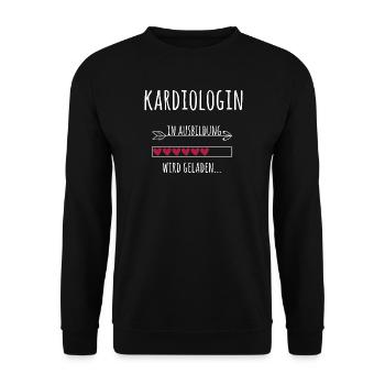 Kardiologin Ausbildung Medizinstudium Ärztin - Unisex Pullover - Schwarz - Vorne - Alina (178cm) & Michal (187cm)