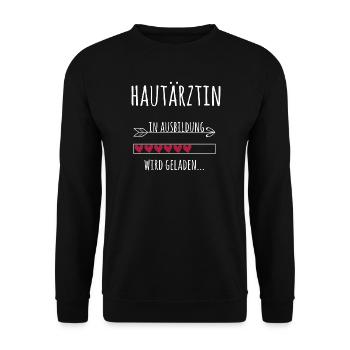Hautärztin Ausbildung Medizinstudium Ärztin - Unisex Pullover - Schwarz - Vorne - Alina (178cm) & Michal (187cm)