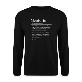Mentorin Definition Danke Abschiedsgeschenk Coach  - Unisex Pullover - Schwarz - Vorne - Alina (178cm) & Michal (187cm)