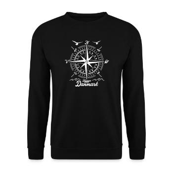 Nordischer Kompass mit Danmark-Text - Unisex Pullover - Schwarz - Vorne - Alina (178cm) & Michal (187cm)