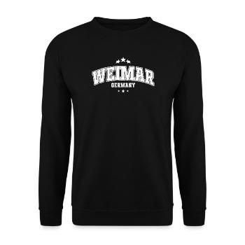 Weimar Germany Vintage Cities Motif - Unisex Sweatshirt - black - Front - Alina (178cm) & Michal (187cm)