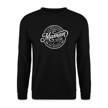 Meilleure Maman au Monde - Logo Floral - Sweat-shirt Unisexe - noir - Devant - Alina (178cm) & Michal (187cm)