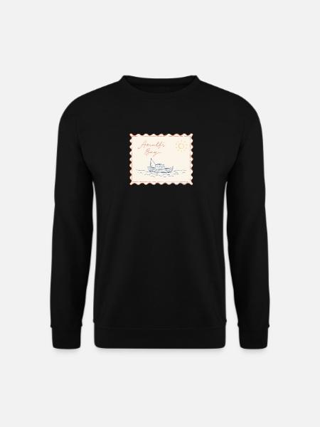Skizze des Amalfi-Bucht-Boots - Unisex Pullover - Schwarz