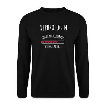 Nephrologin Ausbildung Medizinstudium Ärztin - Unisex Pullover - Schwarz - Vorne - Alina (178cm) & Michal (187cm)