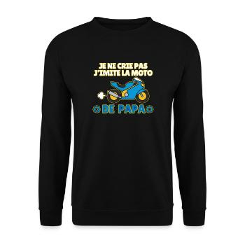 J'imite la Moto de Papa - Sweat-shirt Unisexe - noir - Devant - Alina (178cm) & Michal (187cm)