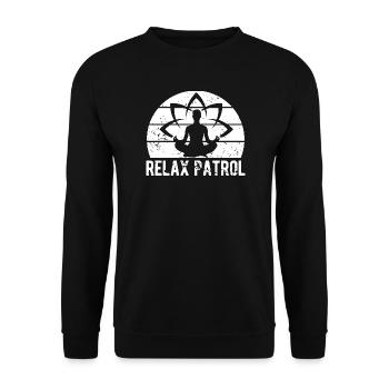 Pilates Enthusiasts Relax Patrol Pilates - Unisex Sweatshirt - black - Front - Alina (178cm) & Michal (187cm)