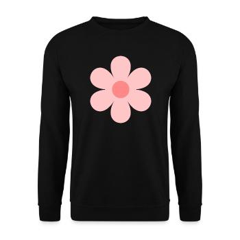 Pastel Flower Central Flower - Unisex Sweatshirt - black - Front - Alina (178cm) & Michal (187cm)