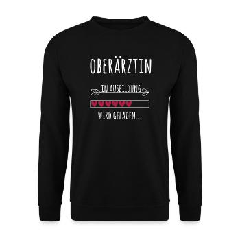 Oberärztin Ausbildung Medizinstudium Ärztin - Unisex Pullover - Schwarz - Vorne - Alina (178cm) & Michal (187cm)