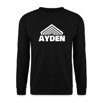 Jungenname Ayden - Unisex Pullover - Schwarz - Vorne - Alina (178cm) & Michal (187cm)