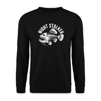 Canne à pêche Poisson Squelette Squelette Nightstalker Os Predator Canne à pêche - Sweat-shirt Unisexe - noir - Devant - Alina (178cm) & Michal (187cm)