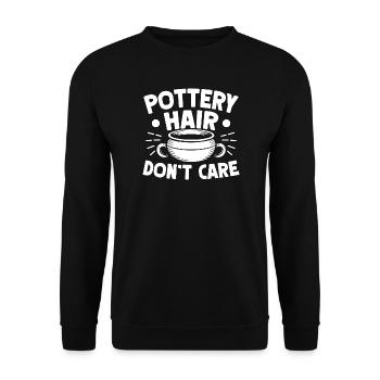 Pottery Artists Hair Don´t Care Pottery - Unisex Pullover - Schwarz - Vorne - Alina (178cm) & Michal (187cm)