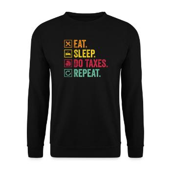 Manger Contrôle du sommeil Répéter - Sweat-shirt Unisexe - noir - Devant - Alina (178cm) & Michal (187cm)