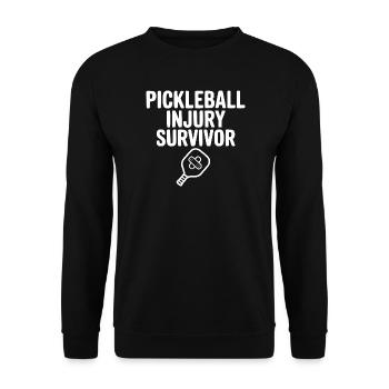 Survivant d’une blessure au pickleball - Sweat-shirt Unisexe - noir - Devant - Alina (178cm) & Michal (187cm)