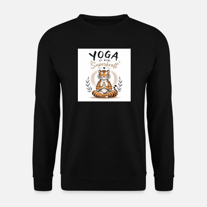 Tiger Yoga Superkraft - Unisex Pullover - Schwarz