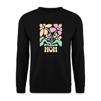 Muttertag Blumen MOM - Unisex Pullover - Schwarz - Vorne - Alina (178cm) & Michal (187cm)