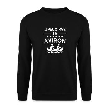 j'peux pas j'ai aviron cadeau anniversaire humour - Sweat-shirt Unisexe - noir - Devant - Alina (178cm) & Michal (187cm)