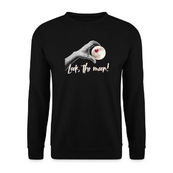 Regarde la lune ! Conception Moonlover - Sweat-shirt Unisexe - noir - Devant - Alina (178cm) & Michal (187cm)
