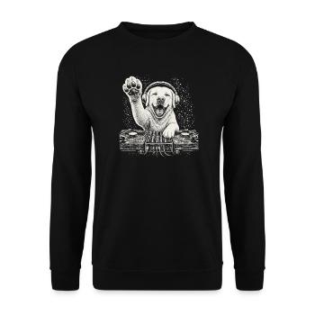 Cadeau des écouteurs pour chien DJ Labrador Retriever - Sweat-shirt Unisexe - noir - Devant - Alina (178cm) & Michal (187cm)