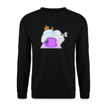 Gymnastique de fitness avec yoga éléphant - Sweat-shirt Unisexe - noir - Devant - Alina (178cm) & Michal (187cm)
