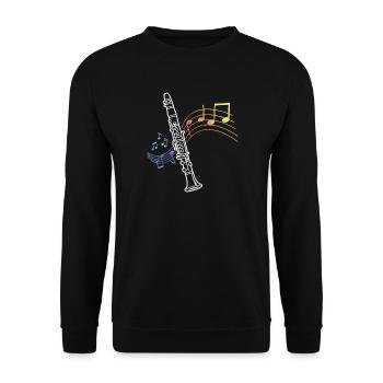 Clarinet Sheet Music Clarinetist Musician - Unisex Sweatshirt - black - Front - Alina (178cm) & Michal (187cm)