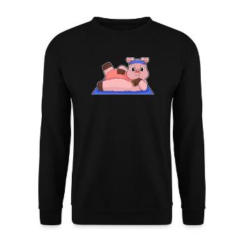 Gymnastique de fitness Yoga des cochons - Sweat-shirt Unisexe - noir - Devant - Alina (178cm) & Michal (187cm)