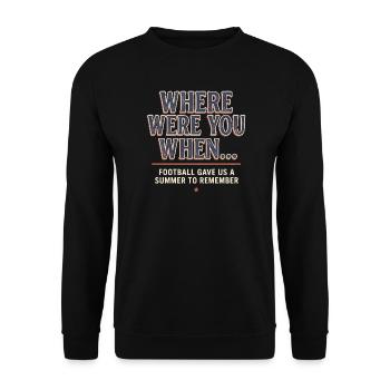 Football Fan Shirt, Summer Shirt - Unisex Pullover - Schwarz - Vorne - Alina (178cm) & Michal (187cm)