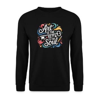 L’art est la clé pour que l’artiste de l’âme se dise peintre - Sweat-shirt Unisexe - noir - Devant - Alina (178cm) & Michal (187cm)