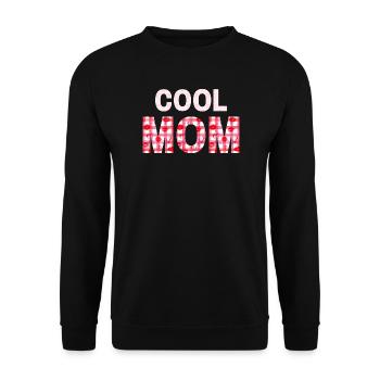 Heart Plaid Mom Statement - Unisex Sweatshirt - black - Front - Alina (178cm) & Michal (187cm)