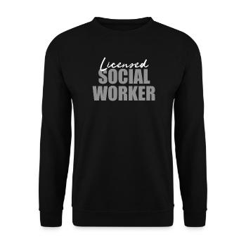 Licensed Social Worker Professional Mental Health  - Unisex Sweatshirt - black - Front - Alina (178cm) & Michal (187cm)