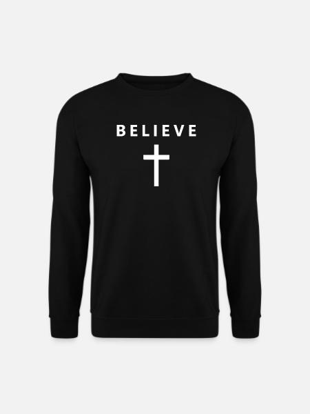 Glaube an den minimalistischen Glauben an Jesus, e - Unisex Pullover - Schwarz