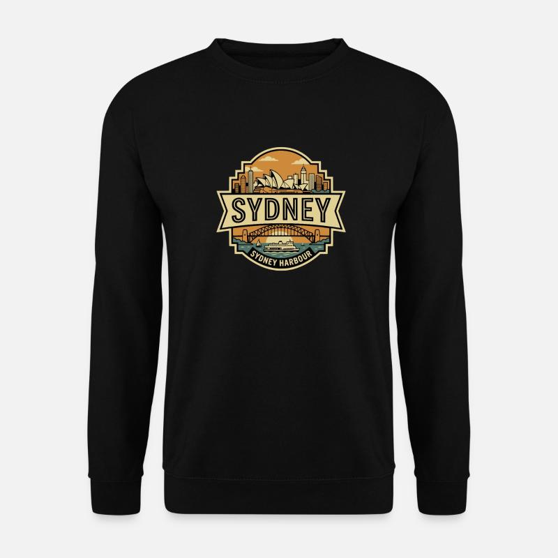 Sydney Harbour Skyline Retro-Abzeichen - Unisex Pullover - Schwarz