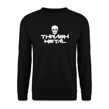 Thrash Metal Skull Logo - Unisex Sweatshirt - black - Front - Alina (178cm) & Michal (187cm)