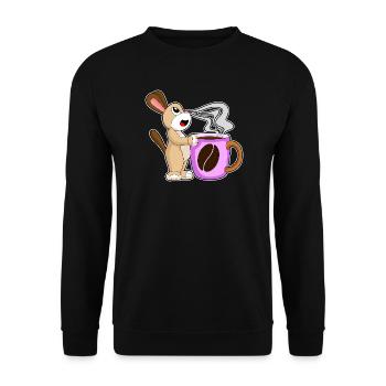 Hund Kaffee Tasse - Unisex Pullover - Schwarz - Vorne - Alina (178cm) & Michal (187cm)