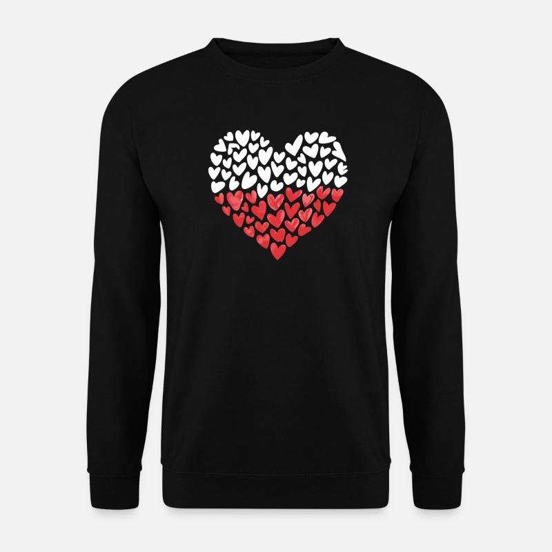 Polnische Flagge Polen Herz Herzen - Unisex Pullover - Schwarz