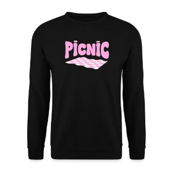 Pink checkerboard pastel picnic - Unisex Sweatshirt - black - Front - Alina (178cm) & Michal (187cm)