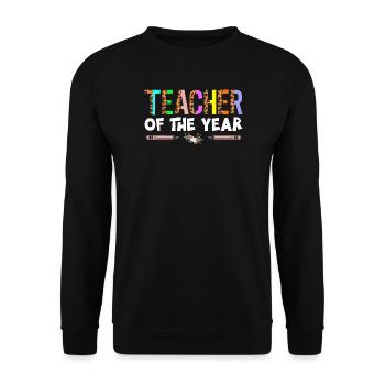 Teacher of the Year Leopard Print - Unisex Sweatshirt - black - Front - Alina (178cm) & Michal (187cm)