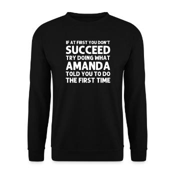 Amandas Herrschaft zum ersten Mal - Unisex Pullover - Schwarz - Vorne - Alina (178cm) & Michal (187cm)