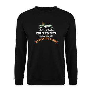 Côte d'Ivoire en tête - Sweat-shirt Unisexe - noir - Devant - Alina (178cm) & Michal (187cm)