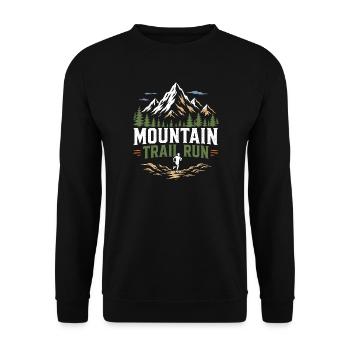 Mountain Trail Run - Unisex Sweatshirt - black - Front - Alina (178cm) & Michal (187cm)