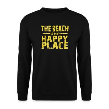 The beach is my happy place - Unisex Pullover - Schwarz - Vorne - Alina (178cm) & Michal (187cm)