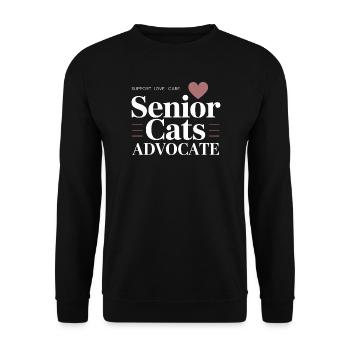 Senior Cats Advocate - Unisex Sweatshirt - black - Front - Alina (178cm) & Michal (187cm)