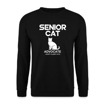 Senior Cat Advocate Logo - Unisex Pullover - Schwarz - Vorne - Alina (178cm) & Michal (187cm)